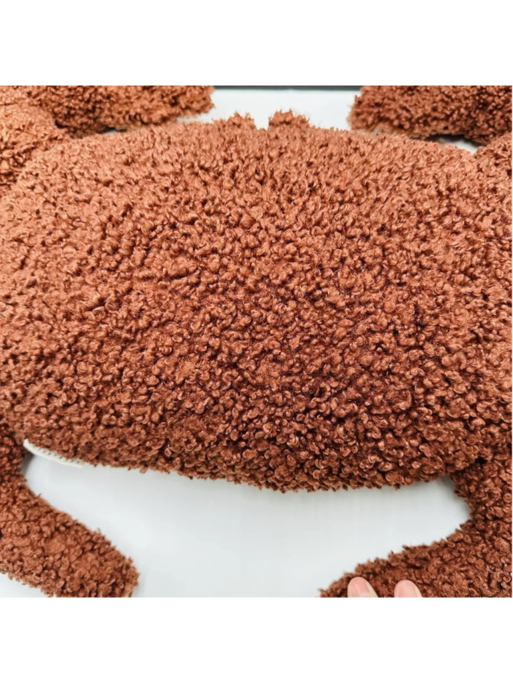 Pottery Barn Cozy Crab Pillow Textured Boucle Fabric Brown 18” X 20” Nautical